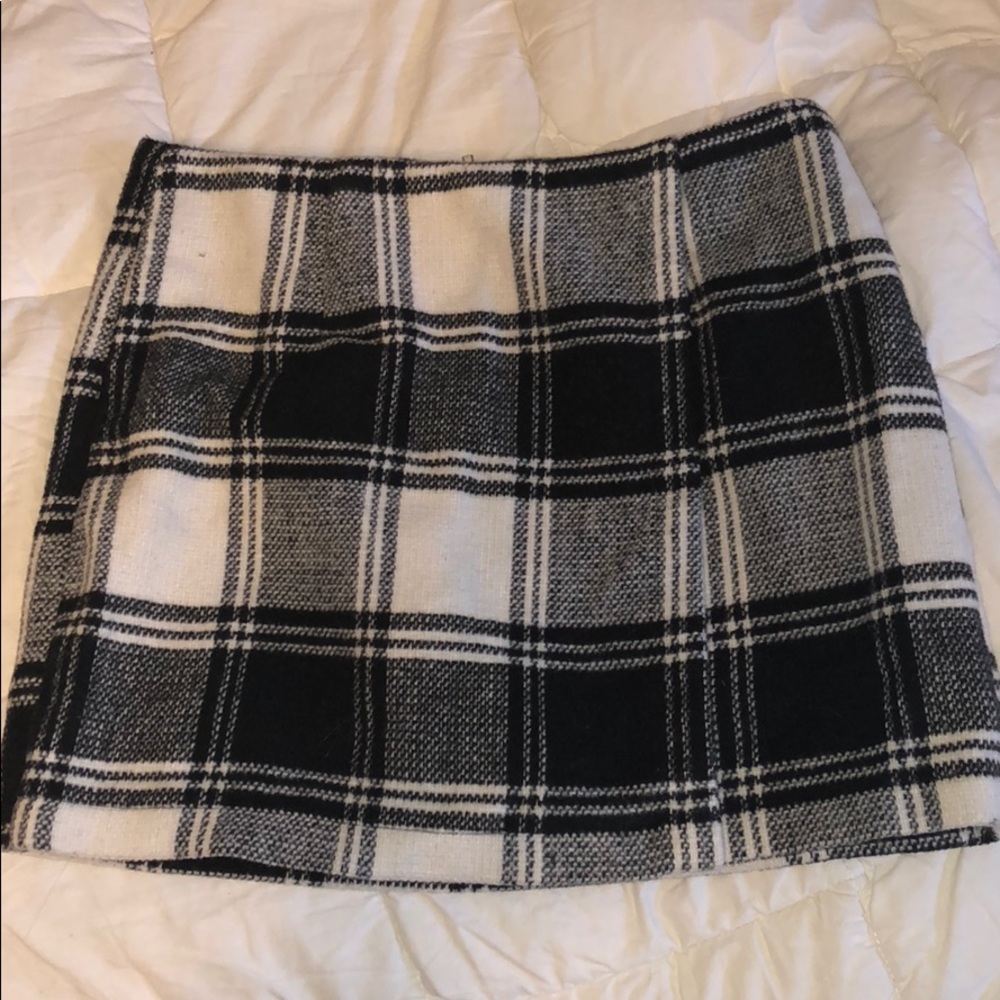 Wool plaid skirt